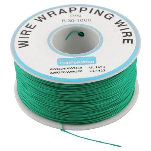 uxcell PCB Solder Green Flexible 0.25mm Dia Copper Wire 30AWG Wrapping Wrap