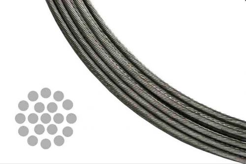 T 316 Grade 1 x 19 Stainless Steel Wire Rope Cable 1/8&#034;, 1000 Feet