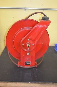 Reelcraft hose reel model 2Z864B red vintage with 300 psi hose attached