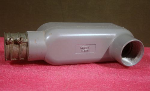 Hubbell killark olb-4 conduit body 1-1/4 inch, threaded, al, gray &amp; ol-450 cover for sale