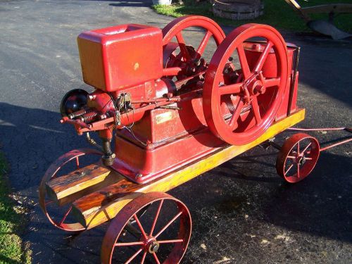 Early 4 1/2hp united hit miss engine electric wheel cart antique motor steam wow for sale