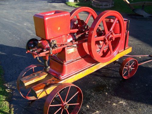 EARLY 4 1/2hp UNITED Hit Miss Engine ELECTRIC WHEEL Cart Antique Motor Steam WOW