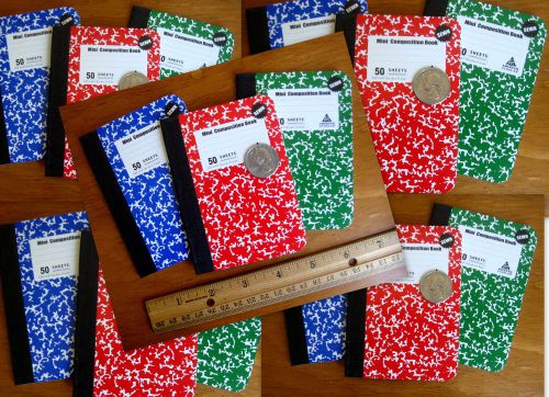 Lot 15 Small Composition Marbled Notebooks Sewn Journal Mini Sewed Lined Paper