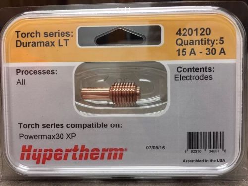 Genuine Hypertherm 420120 Electrodes Powermax 30 XP Plasma (5 Pack) Duramax LT