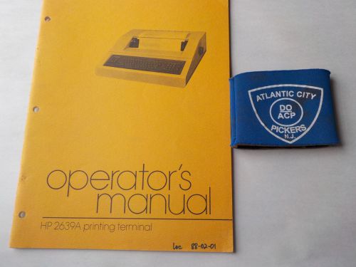 HEWLETT PACKARD 2639A PRINTING TERMINAL OPERATORS MANUAL