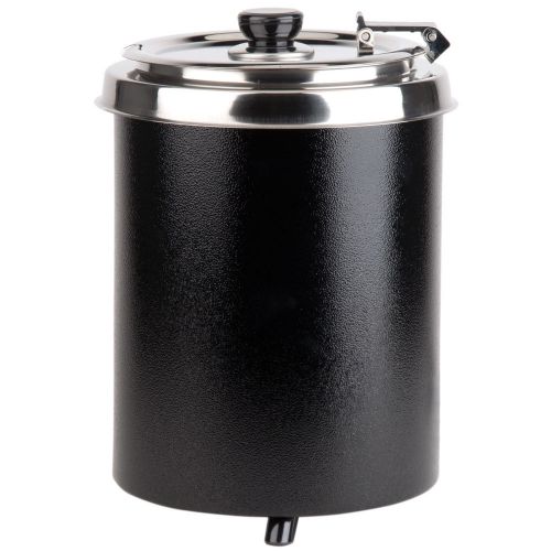 Avantco W300BK 6 Qt. Round Black Countertop Soup Kettle Warmer - 110V, 300W