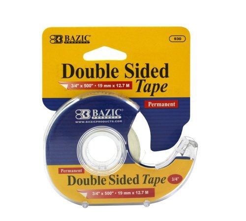 Bazic bazic 3/4&#034; x 500&#034; double sided permanent tape w/ dispenser for sale