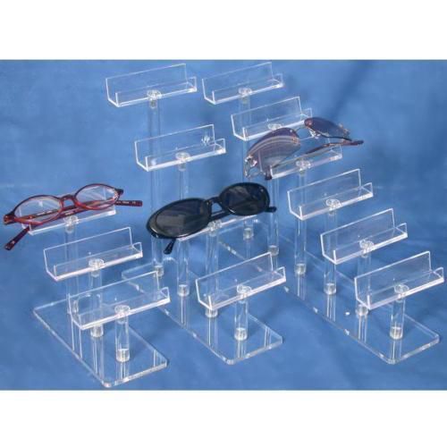 3 Eyeglass Display Clear Acrylic Glasses Stand Showcase