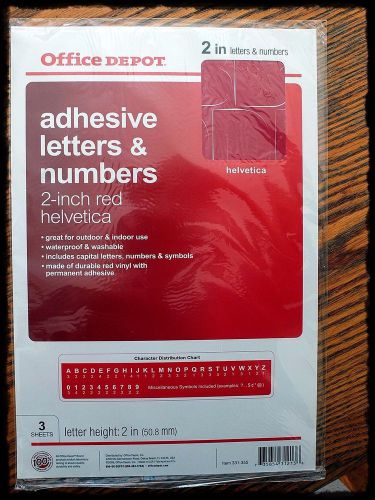 2 &#034; INCH RED ADHESIVE LETTERS HELVETICA PERMANENT