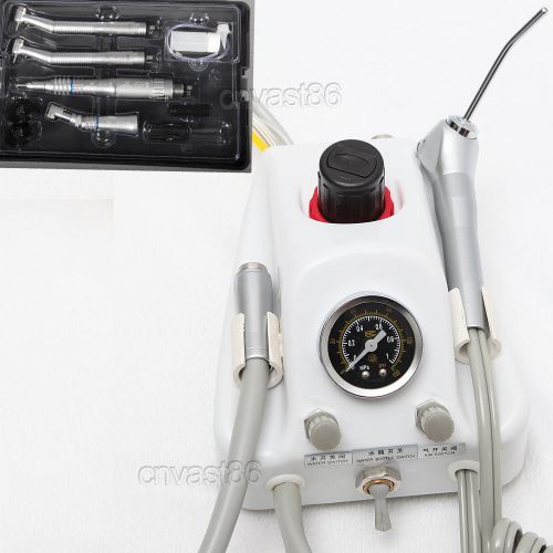 Dental Portable Turbine Unit 4 Hole Adaptor + High Low Speed Handpiece Kit