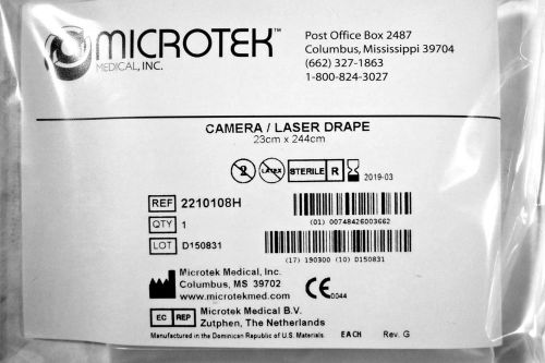 25 Microtek Camera/Laser Drapes REF# 2210108H  23cm x 244cm 9&#034; X 96&#034; EXP: 3/2019