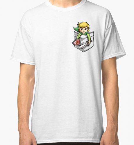 Pocket Link The Zelda Men&#039;s White Tees T-shirts Clothing