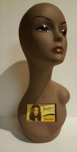Realistic CHOCOLATE Female Mannequin Head Wig/Hat Display Form Stand w/Make Up