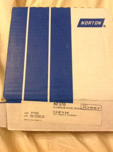 5 Boxes x 50 - NORTON SANDING DISCS Oxide Resin Cloth 5-3/16 X 3/4 GRIT: P150