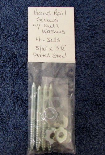 Hand rail bolt fasteners with nuts &amp; washers set of 4 rail screw new z5-4 for sale