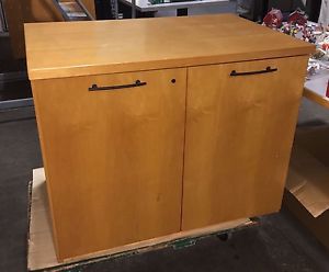 Kimball Office Furniture Wood Storage Cabinet 2 Door