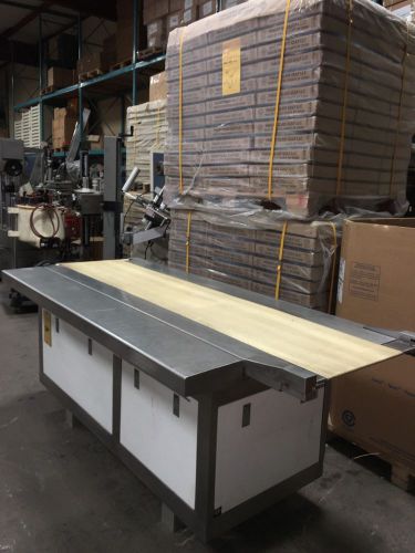 72&#034;x14.5&#034; s/s *food grade* conveyor belt with pack off/accumulation table for sale