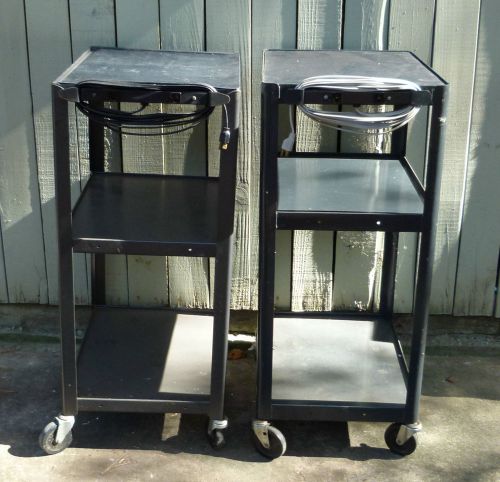 2 NON ADJUSTABLE BLACK   AV/EQUIPMENT CARTS