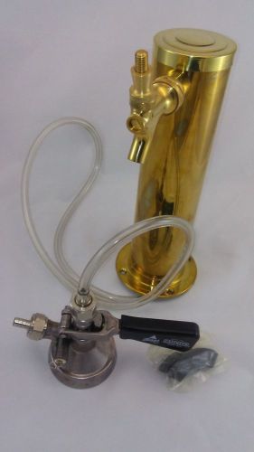 New Brass Beer Tower and Micro Matic Draft Beer Keg Tap Coupler