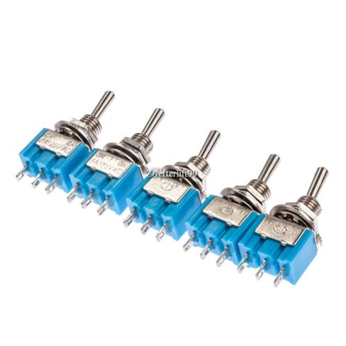 5pcs mini mts-102 3-pin spdt on-on 6a 125v/3a 250v toggle switches good bf9 for sale