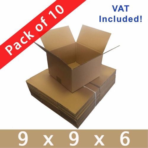 10 x Small 9&#034;x9&#034;x6&#034; Postal Mailing Packing Boxes - Strong Wall Cardboard Cartons