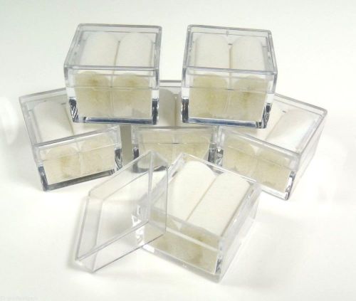 6pc 1x1 Square Acrylic Gem Box/Jar White insert storage display gemstone mineral