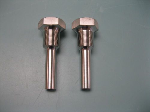 Lot (2) Stainless Steel Thermowell 3/4&#034; MNPT x 1&#034; FNPT NEW P21 (2114)