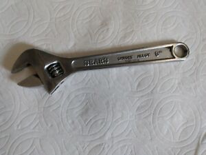 Sears 8&#034; Adjustable Crescent Wrench Forged Chrome Alloy Steel #30871 ENGRVD