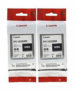 Original Canon 2 x PFI-102MBK Pigment Matte Black Ink Tank for the imagePROGR...