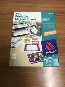 Printable Magnet Sheets 8.5x11 Avery~3 white sheets for ink Jet Printers #6270