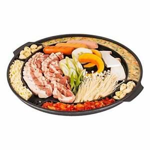 Samgyupsal Large Cooking Plate Korean BBQ Grill Pan Stovetop Camping Smokeless