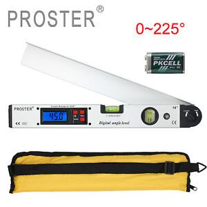 PROSTER Electronic Digital LCD Protractor Spirit Level Angle Finder Meter 0-225°