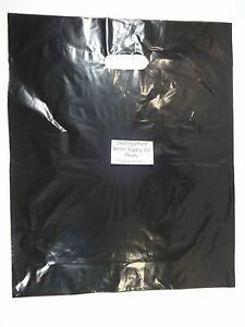 100 Qty. 15&#034; x18&#034; x4&#034; Black Glossy Low Density Merchandise Retail Shopping Bags