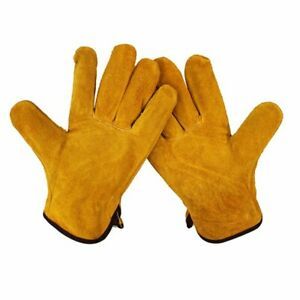 1 Pair Cow Leather Welding Anti-heat safety Gloves for Welding Protect Palm
