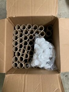 1 1/2&#034; x 16&#034; cardboard poster tubes with end caps, qty 40