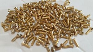200 Pcs FLAT HEAD SLOTTED, BRASS, MACHINE SCREWS