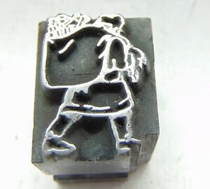 Vintage Letterpress Printing Printers Block Santa