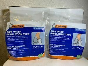 Frost King 1/8&#034; x 2&#034; x 15 ft. Pipe Wrap Insulation Tape Foil and Foam Lot Of 2