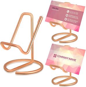 3 Pieces Business Card Holder Metal Business Card Display Holder Stand Office