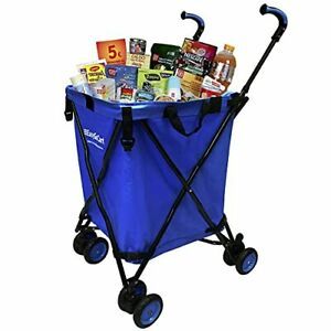 EasyGo Cart Folding Grocery Shopping and Laundry Utility Cart – Removable Wat...