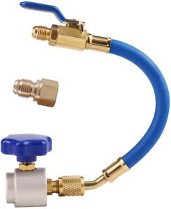 A/C R134A Self Sealing Can Tap Valve Refrigerant Opener with Ball Valve Tension