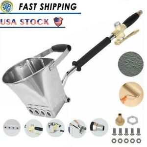 US Stock 4 Jet Cement Mortar Sprayer Hopper Sprayer Gun Plaster Stucco Automatic