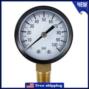 100 PSI 0.25in Air Pressure Gauge Meter Hydraulic Tester Dial Manometer 3