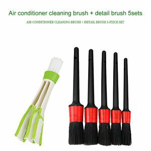 6pcs/set Hand Tools Car Cleaning Brush Portable Stain Removal Soft Hanging Hole