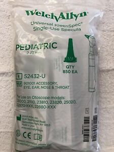 Welch Allyn 52432-U KleenSpec Single-Use Specula Pediatric Tip, Package of 850