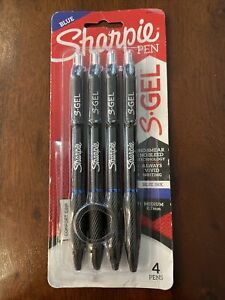 4 Sharpie S-gel Retractable Pens Blue ink, 0.7mm Medium Point