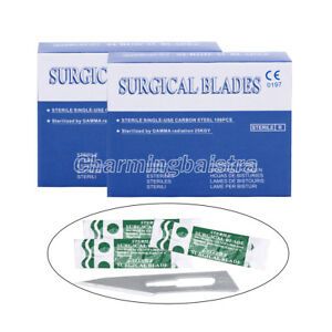 2 BOX Dental Carbon steel Surgical Scalpel Blades Sterilized 11# Type 100pc/Box