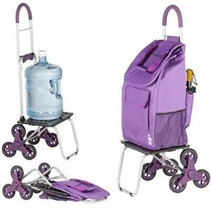 dbest products 01-757 Stair Climber Bigger Trolley Dolly Purple Grocery Shopp...