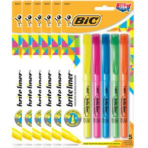 BIC AMERICA BLP51ASST-6 BIC (6 PK) BIC BRGHT LINER HIGHLIGHTERS