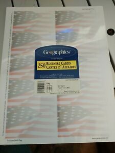 Geographics  BUSINESS CARD PAPER 250 CARDS with design INK JET OR LASER